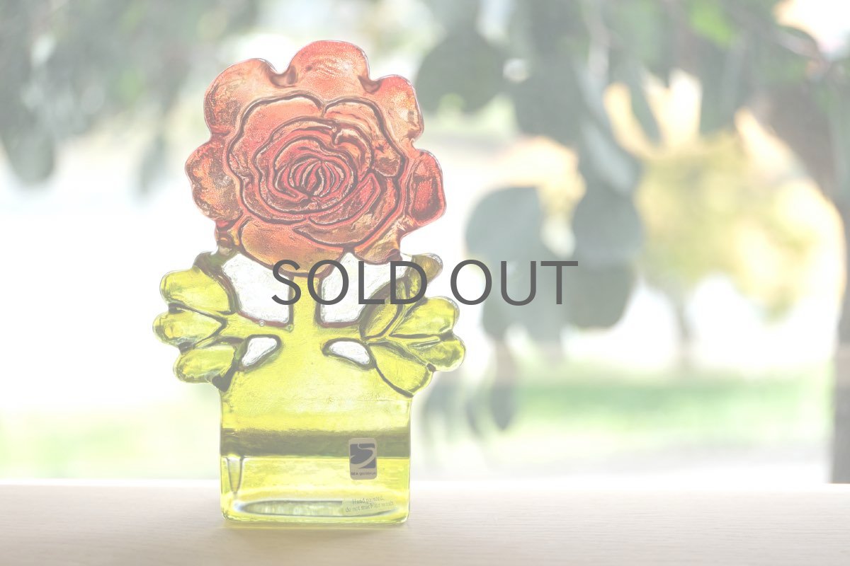 画像8: スウェーデン/Sea Glasbruk製/バラのガラスオブジェ/レッド (8)