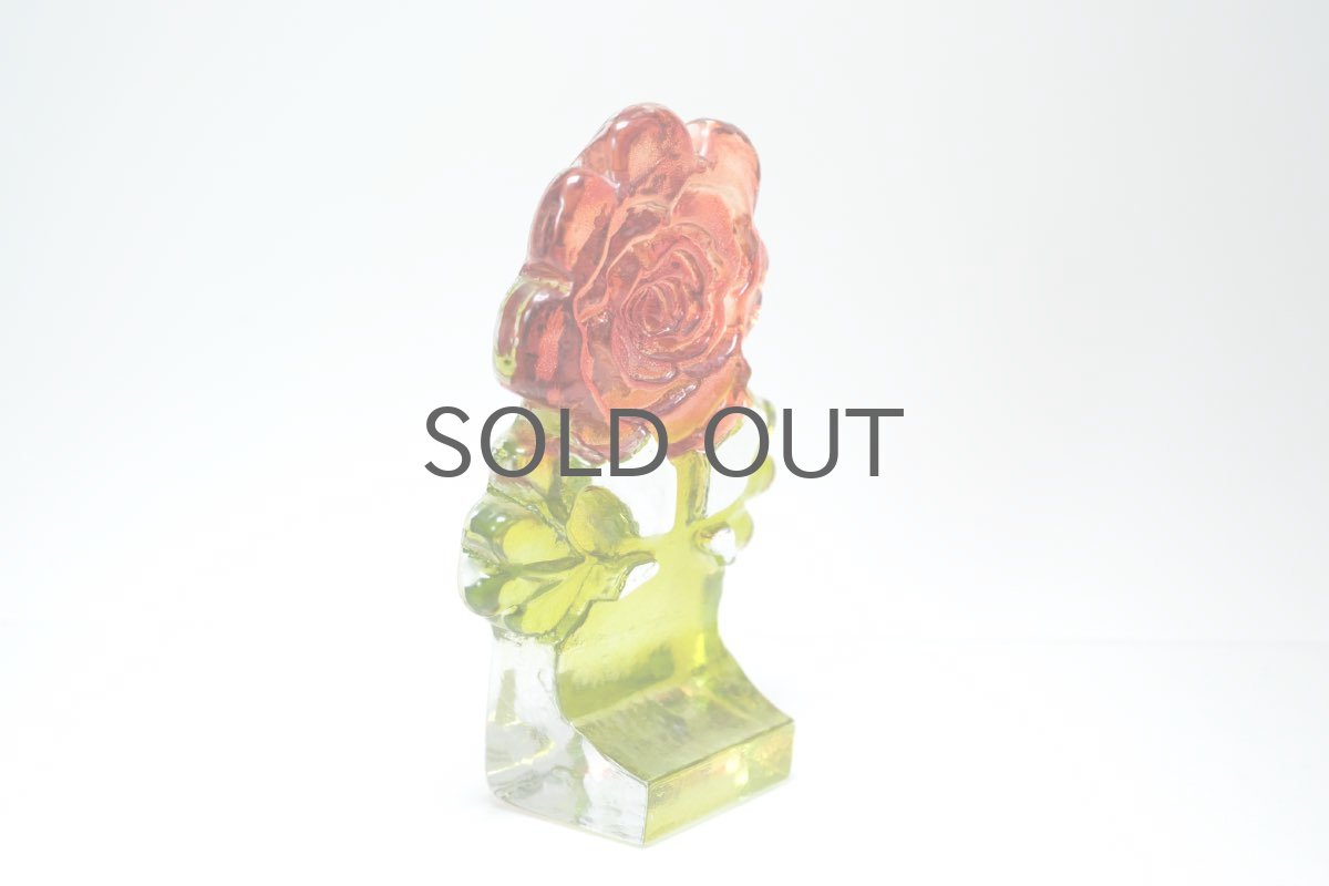 画像7: スウェーデン/Sea Glasbruk製/バラのガラスオブジェ/レッド (7)