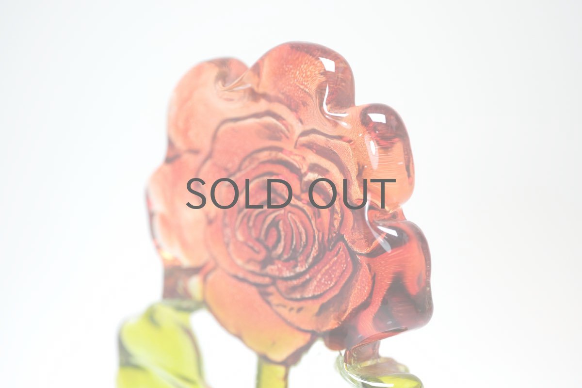 画像4: スウェーデン/Sea Glasbruk製/バラのガラスオブジェ/レッド (4)