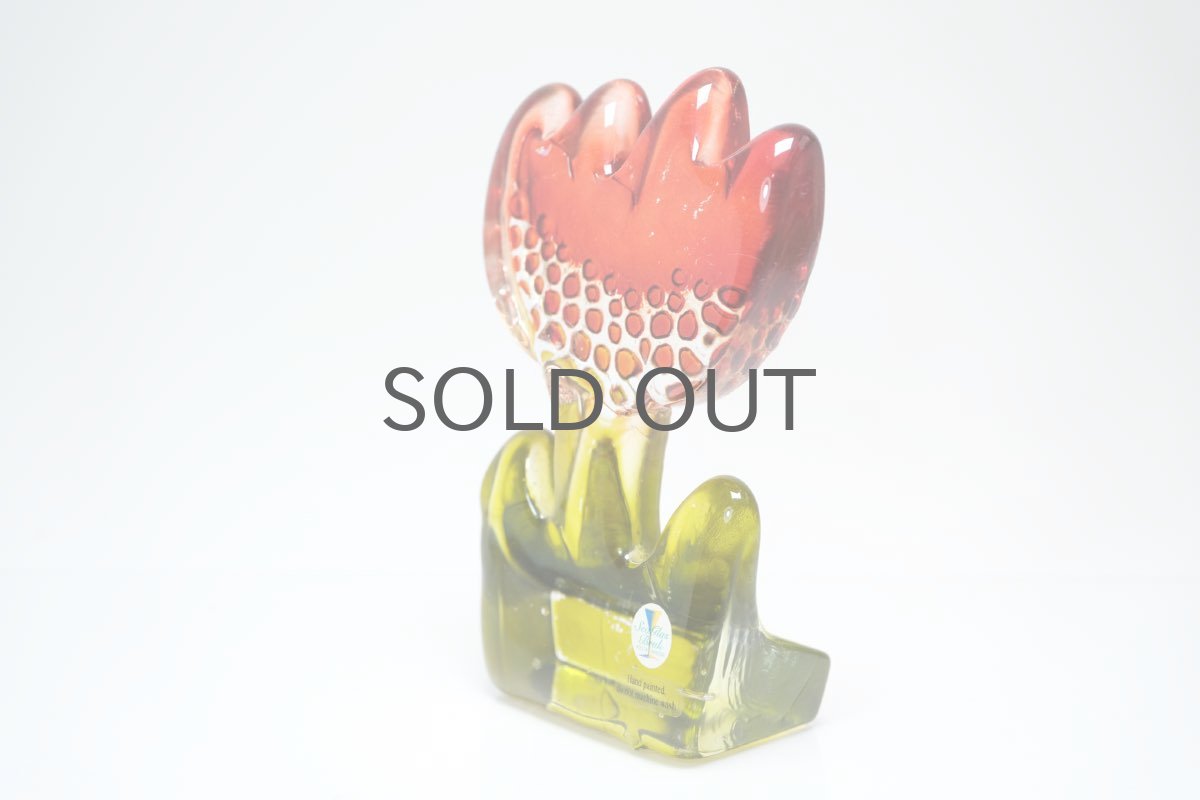 画像5: スウェーデン/Sea Glasbruk製/チューリップのガラスオブジェ/レッド (5)