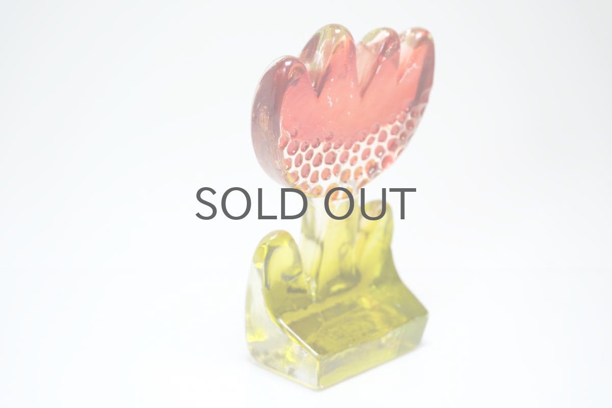 画像6: スウェーデン/Sea Glasbruk製/チューリップのガラスオブジェ/レッド (6)