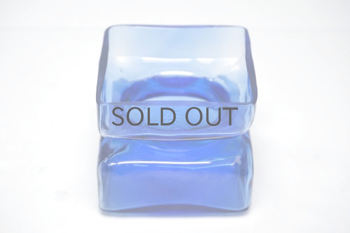 画像2: ビンテージ北欧雑貨/Riihimaen Lasi /リーヒマエン・ラシ/Pala/パラ/花瓶/ブルー/Mサイズ (2)