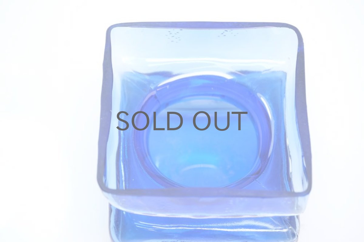 画像3: ビンテージ北欧雑貨/Riihimaen Lasi /リーヒマエン・ラシ/Pala/パラ/花瓶/ブルー/Mサイズ (3)