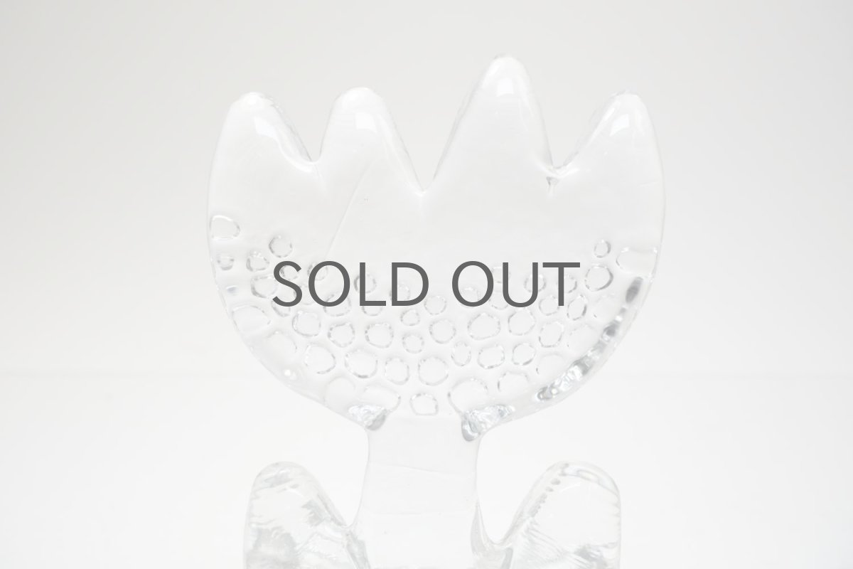 画像4: スウェーデン/Sea Glasbruk製/チューリップのガラスオブジェ/クリア (4)