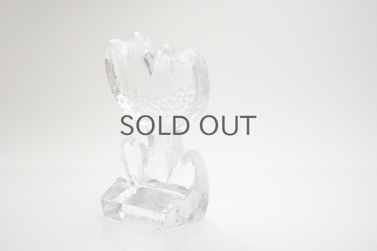 画像6: スウェーデン/Sea Glasbruk製/チューリップのガラスオブジェ/クリア (6)