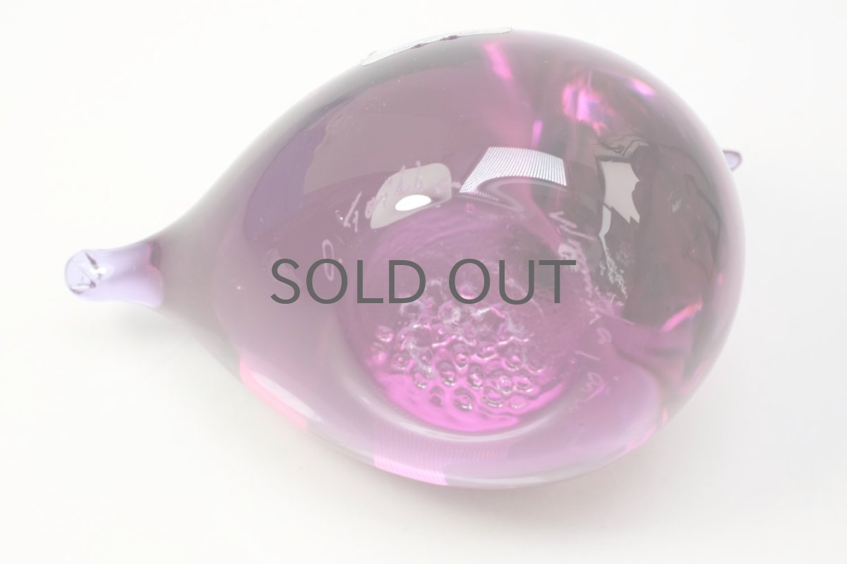 画像6: 北欧アートガラス/ビンテージガラス/Oiva Toikka/オイバ・トイッカ/iittala/イッタラ/Birds/バード/Pulmu/1988/アメジスト (6)