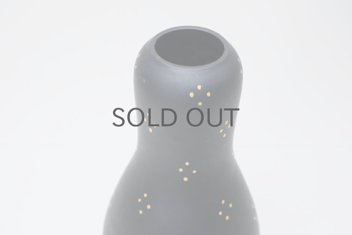 画像3: フィンランド/Riihimaen Lasi/リーヒマエンラシ/Aimo Okkolin /ブラックガラス/H18cm/ピーナッツ型 (3)