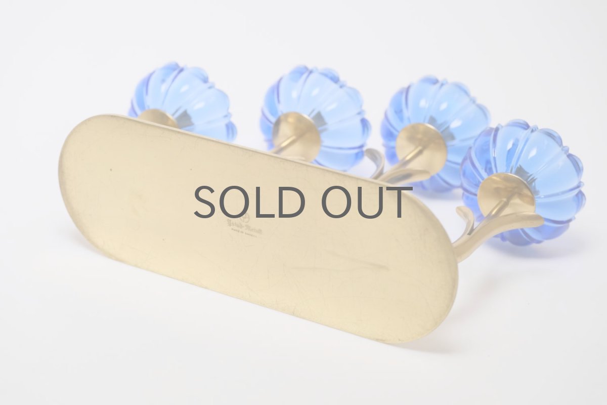 画像6: スウェーデン/Gunnar Ander/グンナー アンデル/キャンドルスタンド/ブルー花4連 (6)