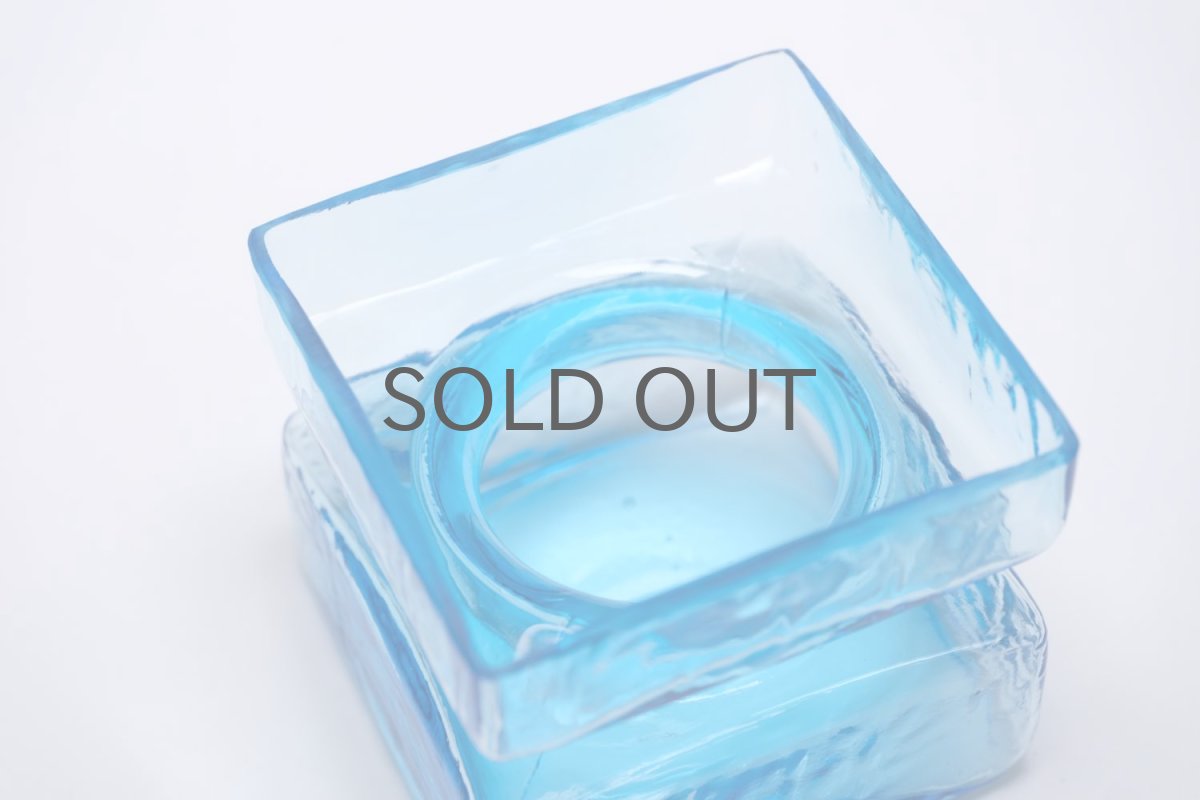 画像5: ビンテージ北欧雑貨/Riihimaen Lasi /リーヒマエン・ラシ/Pala/パラ/花瓶/ライトブルー/Mサイズ (5)