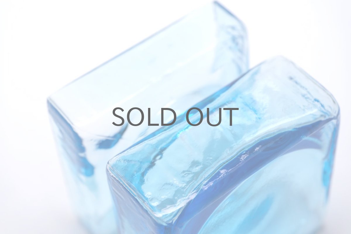 画像3: ビンテージ北欧雑貨/Riihimaen Lasi /リーヒマエン・ラシ/Pala/パラ/花瓶/ライトブルー/Mサイズ (3)