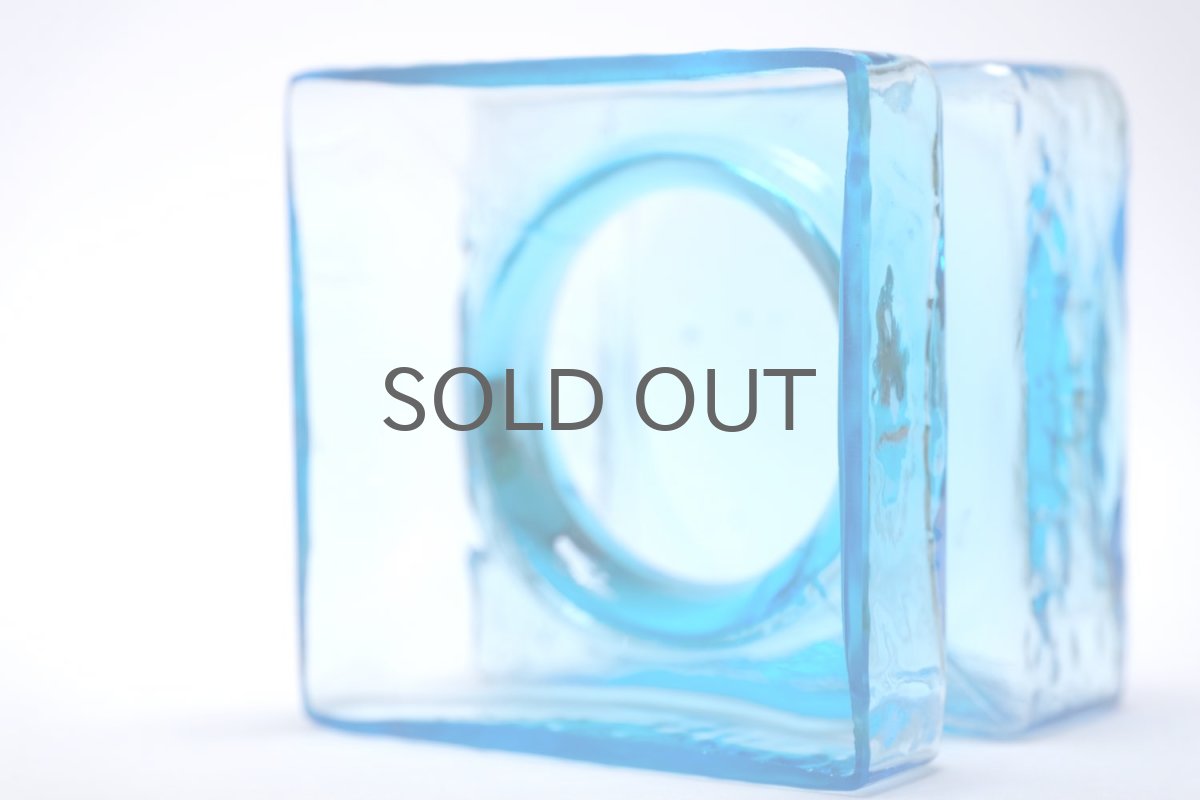 画像6: ビンテージ北欧雑貨/Riihimaen Lasi /リーヒマエン・ラシ/Pala/パラ/花瓶/ライトブルー/Mサイズ (6)