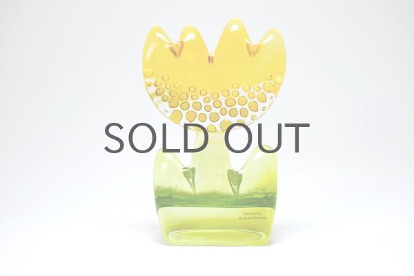 スウェーデン/Sea Glasbruk製/チューリップのガラスオブジェ