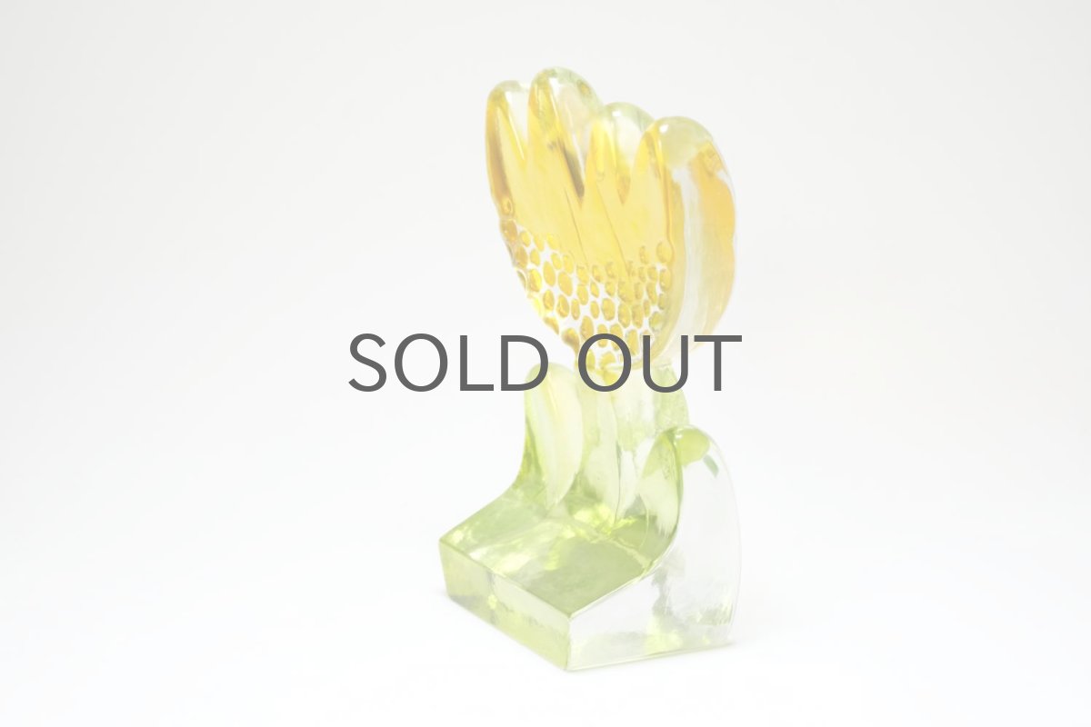 画像5: スウェーデン/Sea Glasbruk製/チューリップのガラスオブジェ/イエロー✕グリーン (5)