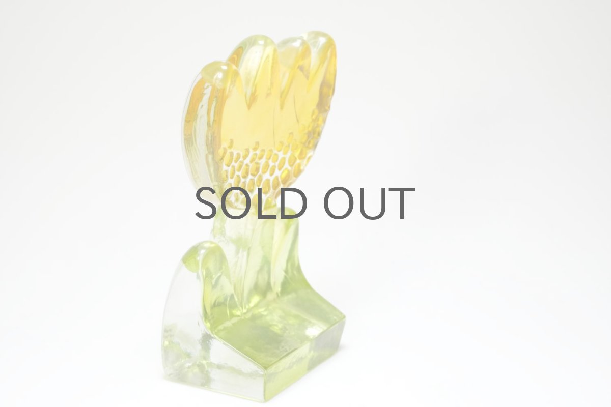 画像8: スウェーデン/Sea Glasbruk製/チューリップのガラスオブジェ/イエロー✕グリーン (8)