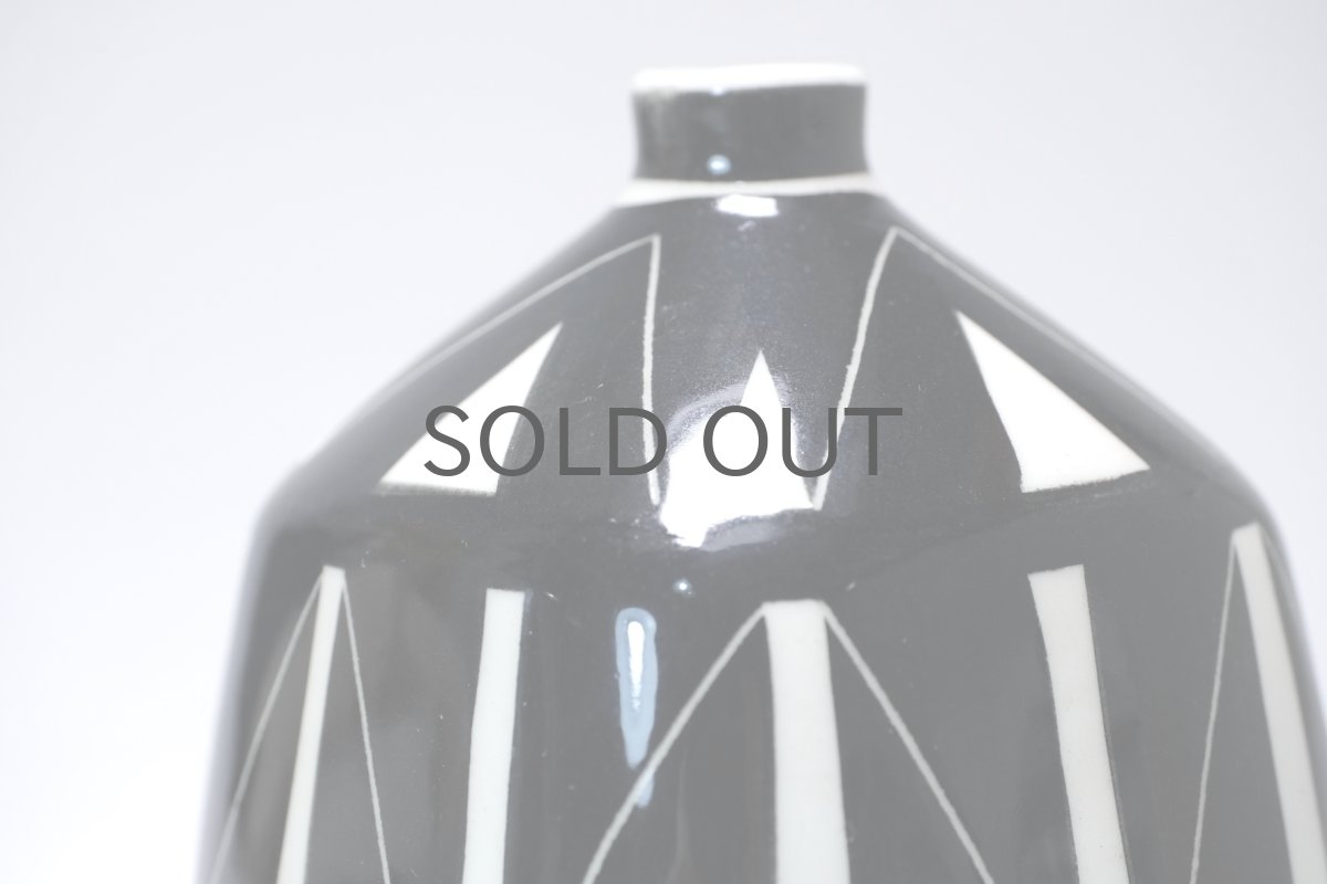 画像3: Gustavsberg/グスタフスベリ/Indigo /インディゴ/一輪挿し/四角型/ブラック/幾何学柄 (3)