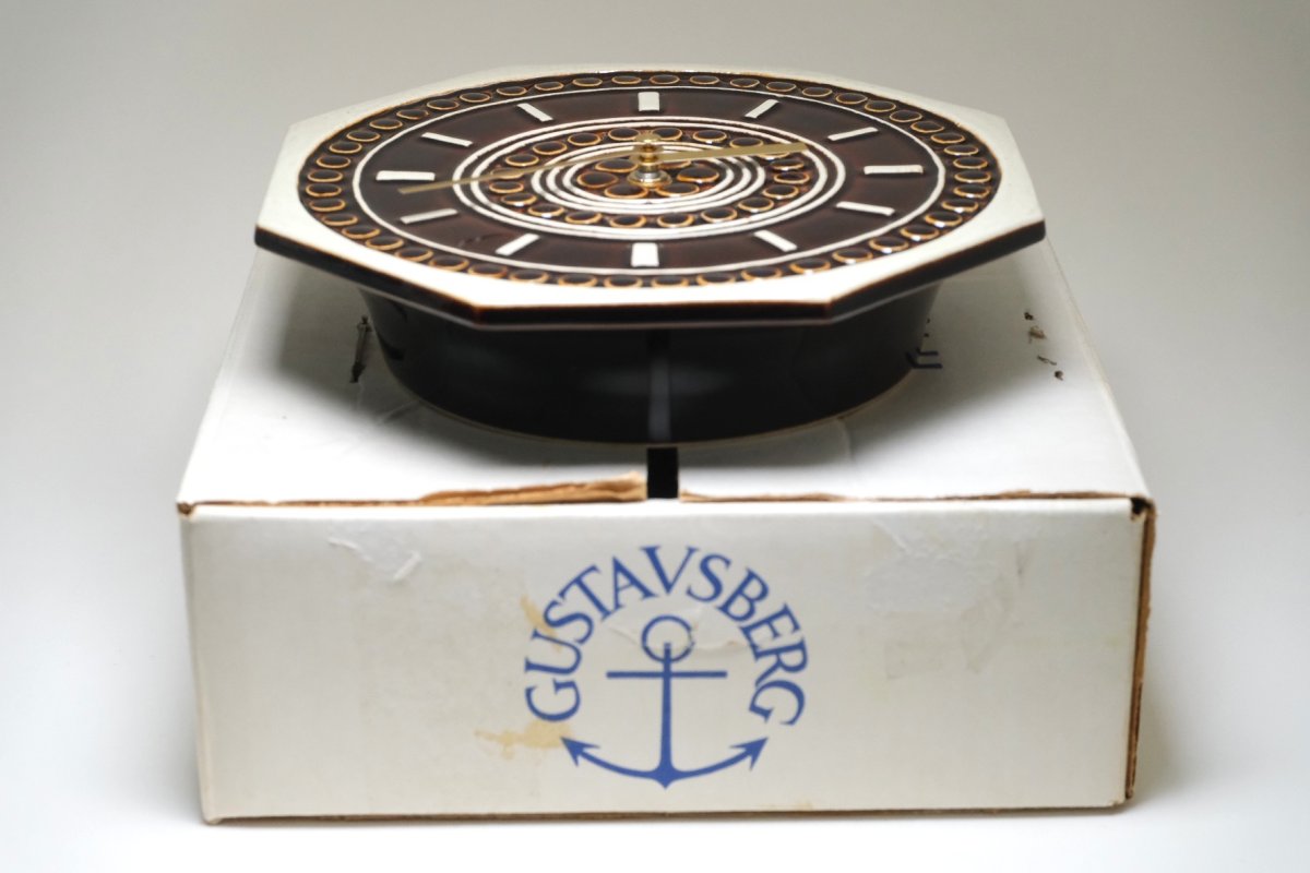 画像8: Gustavsberg/グスタフスベリ/スタジオ制作壁掛け時計/ブラウン/新品クロックムーブメント使用 /オリジナルBOX付き (8)