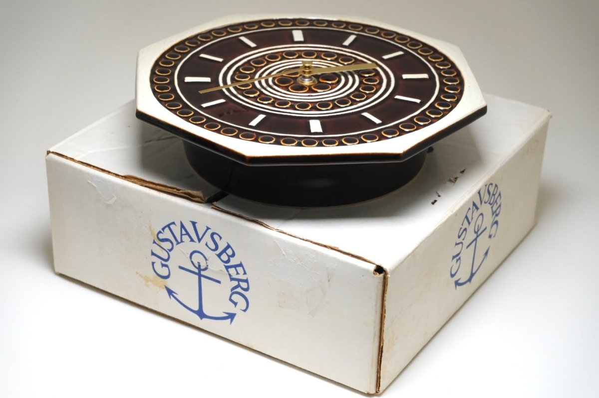 画像7: Gustavsberg/グスタフスベリ/スタジオ制作壁掛け時計/ブラウン/新品クロックムーブメント使用 /オリジナルBOX付き (7)