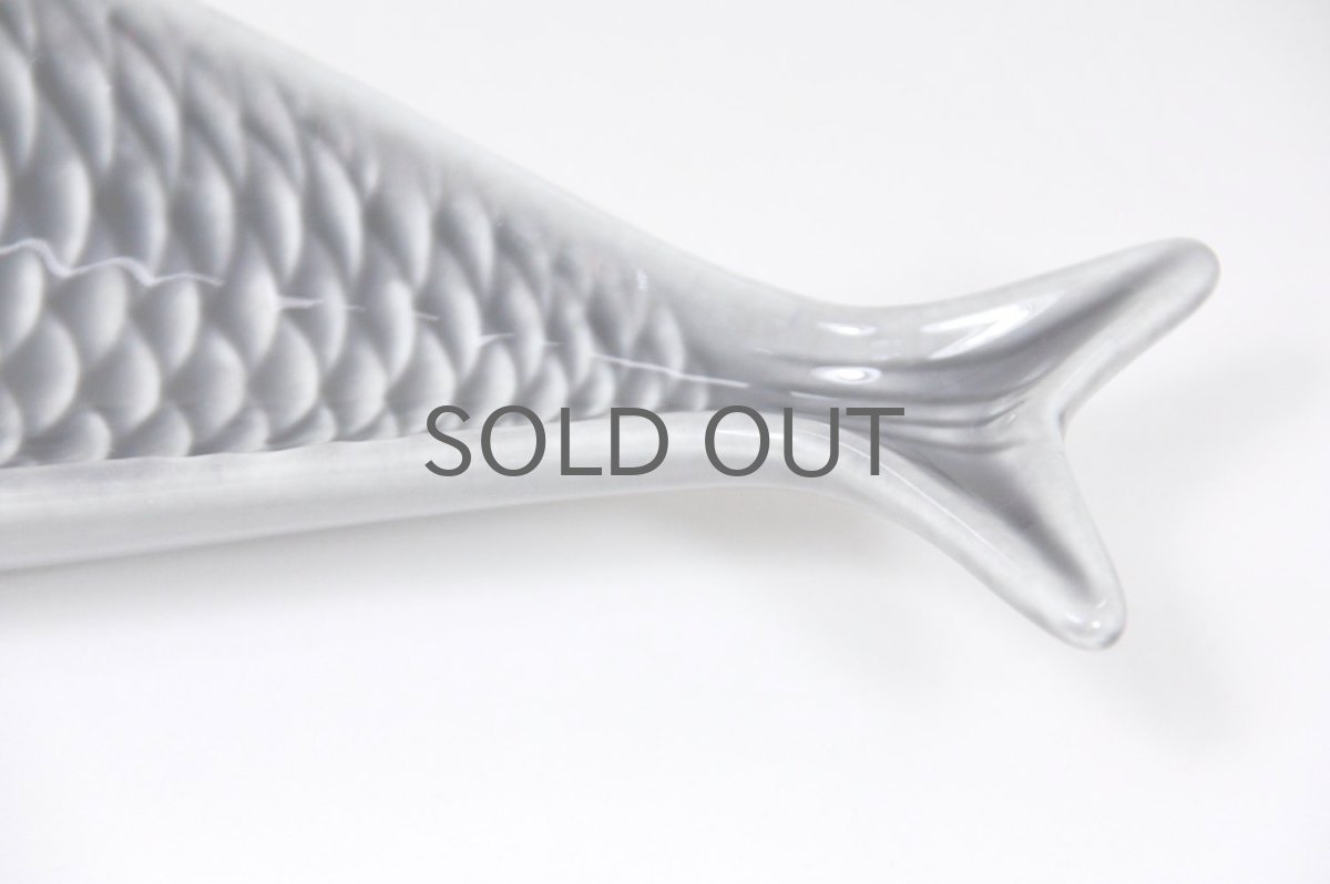 画像3: 北欧ビンテージ/Gustavsberg/グスタフスベリ/スティグ・リンドベリ/魚プレート/グレー/Lサイズ (3)