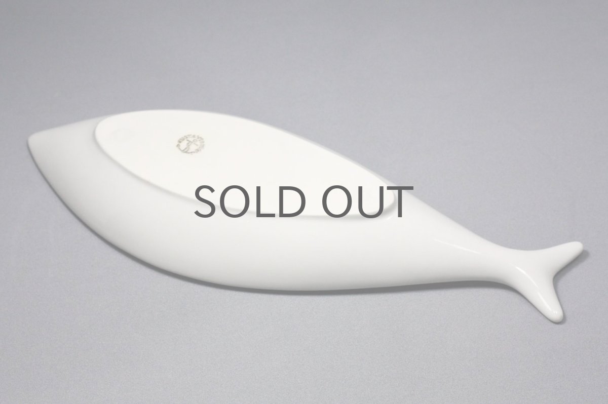 画像6: 北欧ビンテージ/Gustavsberg/グスタフスベリ/スティグ・リンドベリ/お魚プレート/ホワイト/Lサイズ (6)