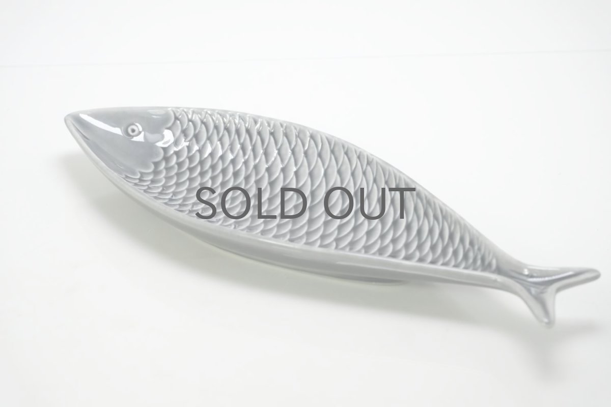 画像4: 北欧ビンテージ/Gustavsberg/グスタフスベリ/スティグ・リンドベリ/魚プレート/グレー/Lサイズ (4)