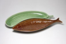 画像5: Stig Lindberg　Fish plate お魚のプレート　ブラウン　大  (5)