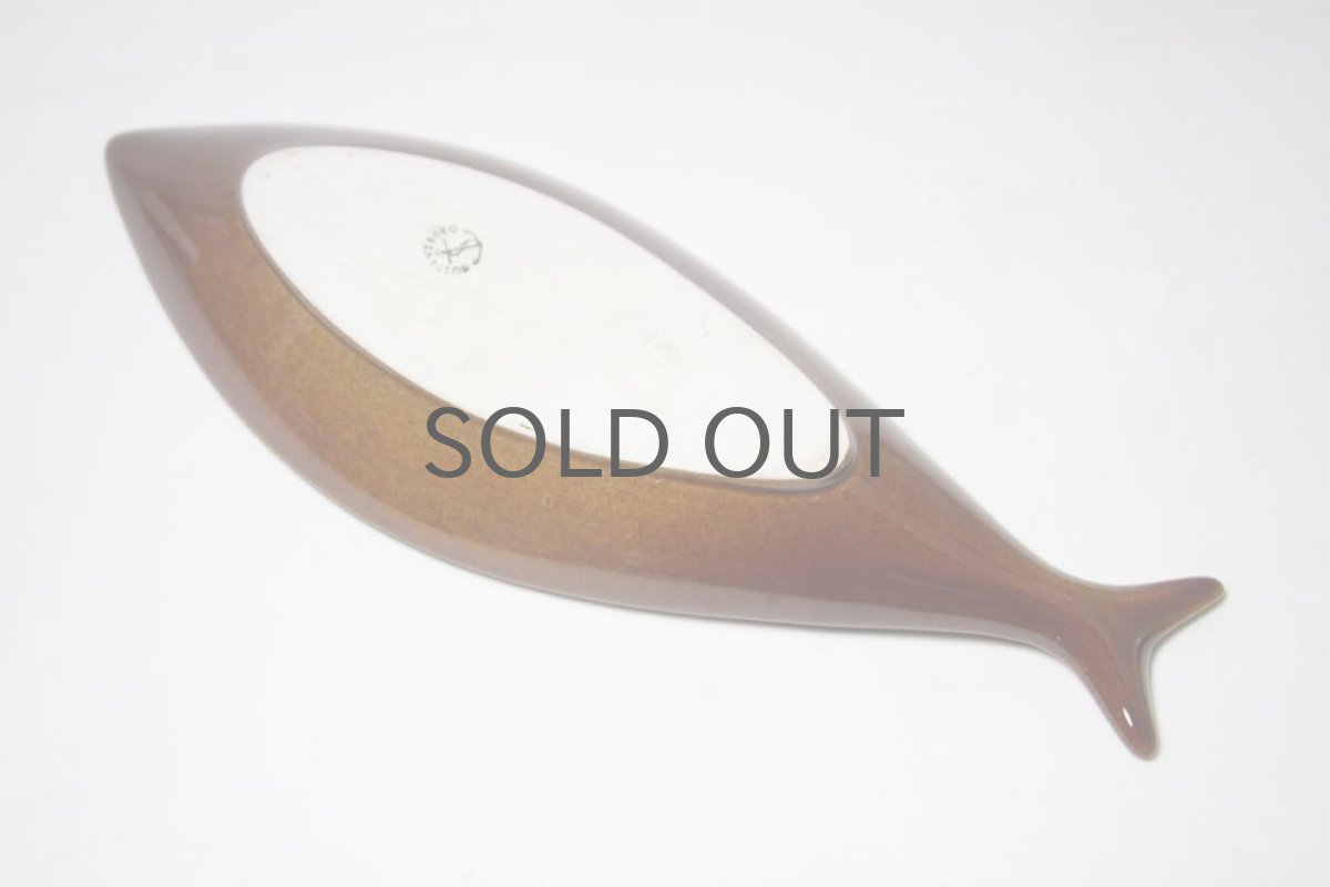 画像4: Stig Lindberg Fish plate お魚のプレート ブラウン 大  (4)