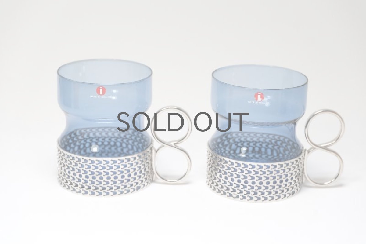 画像1: 北欧ビンテージ/iittala/イッタラ/TSAIKKA/ブルー＆シルバーホルダー/スッテカー付き (1)