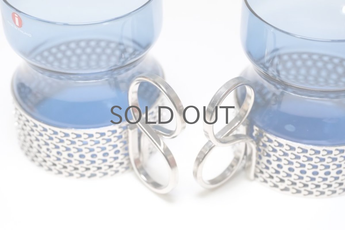 画像5: 北欧ビンテージ/iittala/イッタラ/TSAIKKA/ブルー＆シルバーホルダー/スッテカー付き (5)