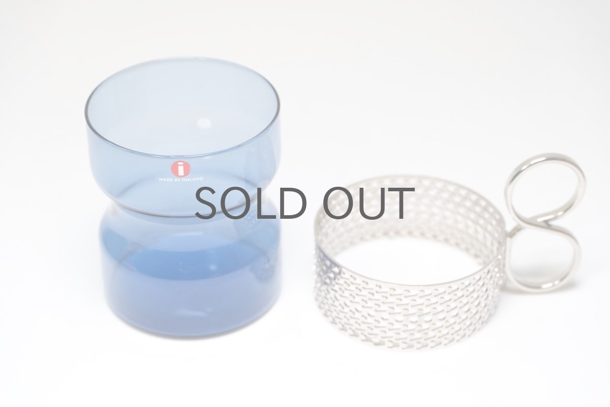 画像6: 北欧ビンテージ/iittala/イッタラ/TSAIKKA/ブルー＆シルバーホルダー/スッテカー付き (6)