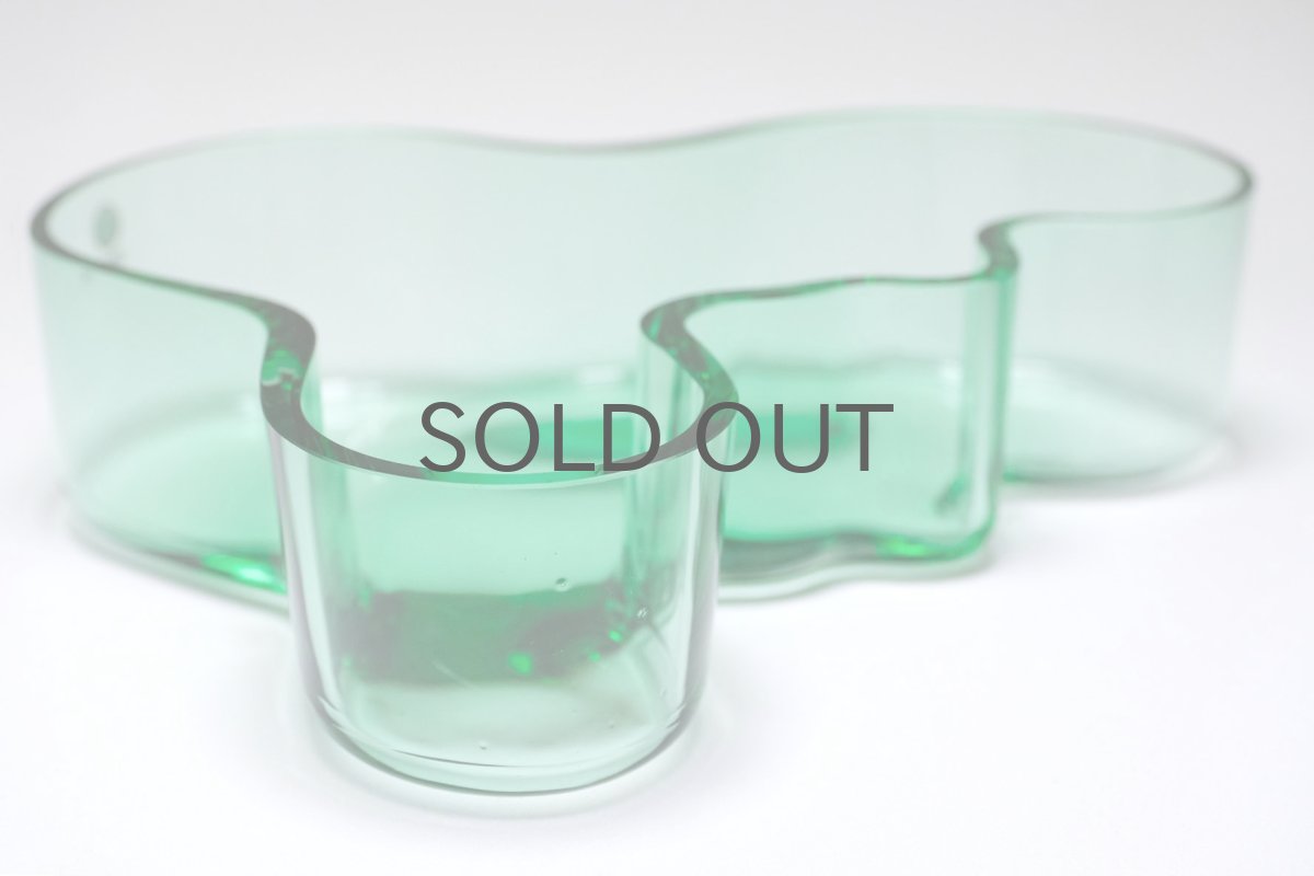 画像2: 北欧ビンテージ/iittala/イッタラ/Alvar Aalto/Aalto bowl/アアルトボウル/W19.5cm/グリーン/廃番 (2)