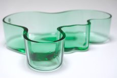 画像2: 北欧ビンテージ/iittala/イッタラ/Alvar Aalto/Aalto bowl/アアルトボウル/W19.5cm/グリーン/廃番 (2)