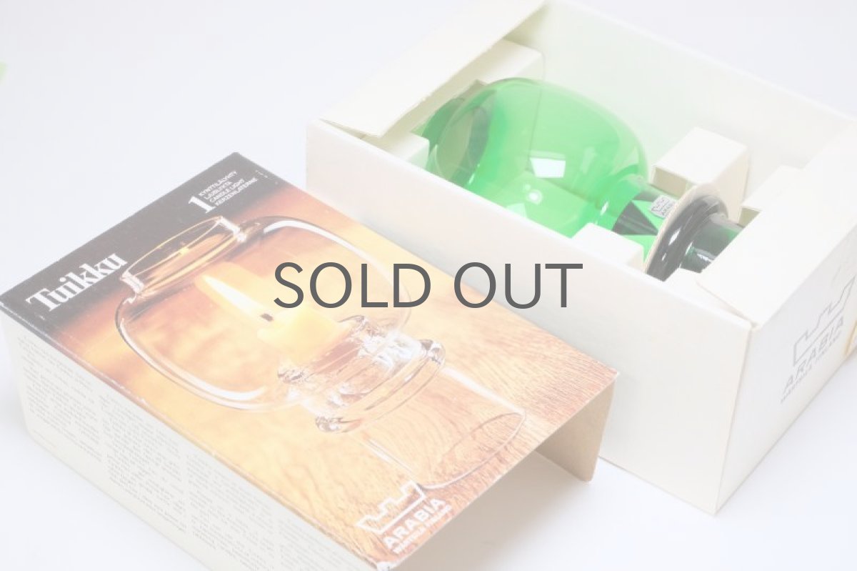 画像6: 北欧ビンテージガラス/NUUTAJARVI/ヌータヤルヴィ/Tuikku/ランタンタイプのキャンドルホルダー＆キャンドルスタンド/グリーン/オリジナルBOX付き (6)