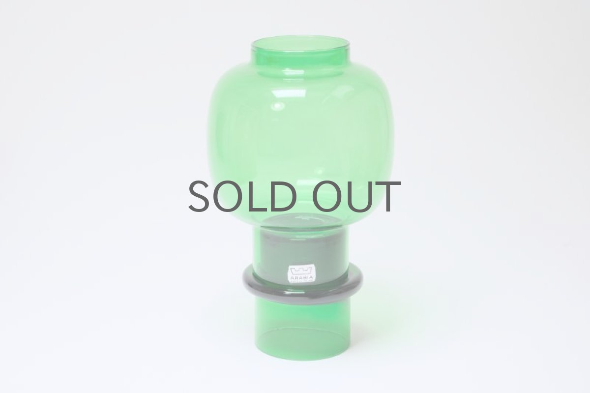 画像2: 北欧ビンテージガラス/NUUTAJARVI/ヌータヤルヴィ/Tuikku/ランタンタイプのキャンドルホルダー＆キャンドルスタンド/グリーン/オリジナルBOX付き (2)