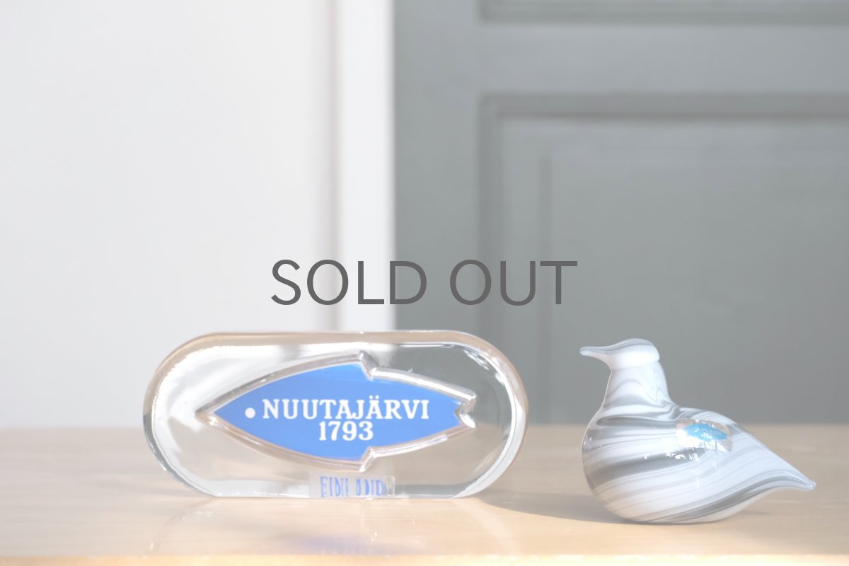 画像7: ビンテージ北欧雑貨/Nuutajarvi/ヌータヤルヴィ/ブランドロゴ/ブランドサイン/アドバタイジメント/ブルー (7)