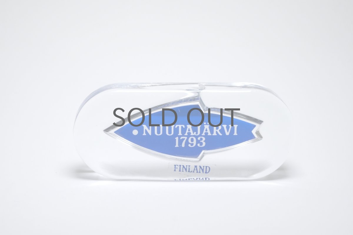 画像2: ビンテージ北欧雑貨/Nuutajarvi/ヌータヤルヴィ/ブランドロゴ/ブランドサイン/アドバタイジメント/ブルー (2)
