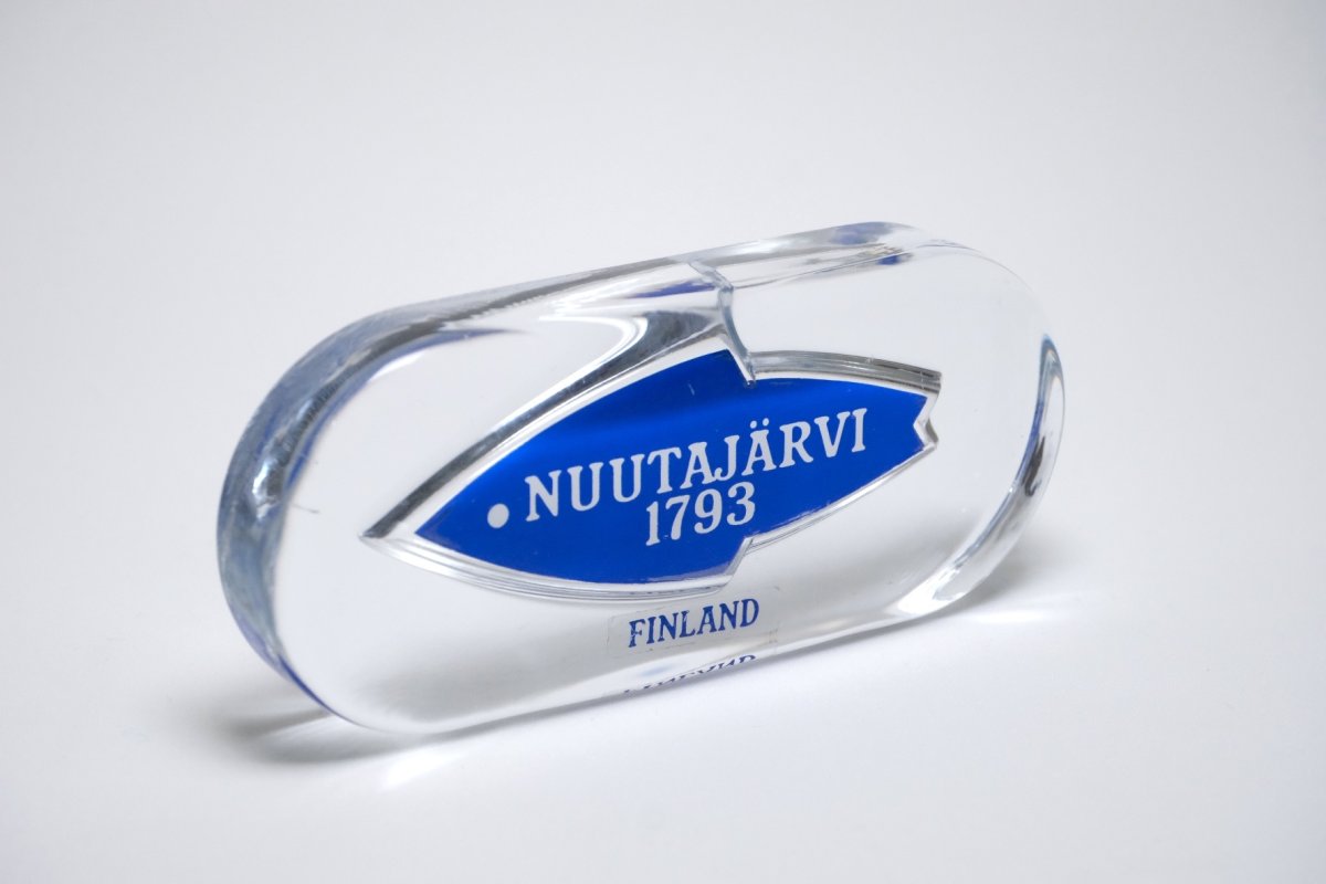 画像1: ビンテージ北欧雑貨/Nuutajarvi/ヌータヤルヴィ/ブランドロゴ/ブランドサイン/アドバタイジメント/ブルー (1)