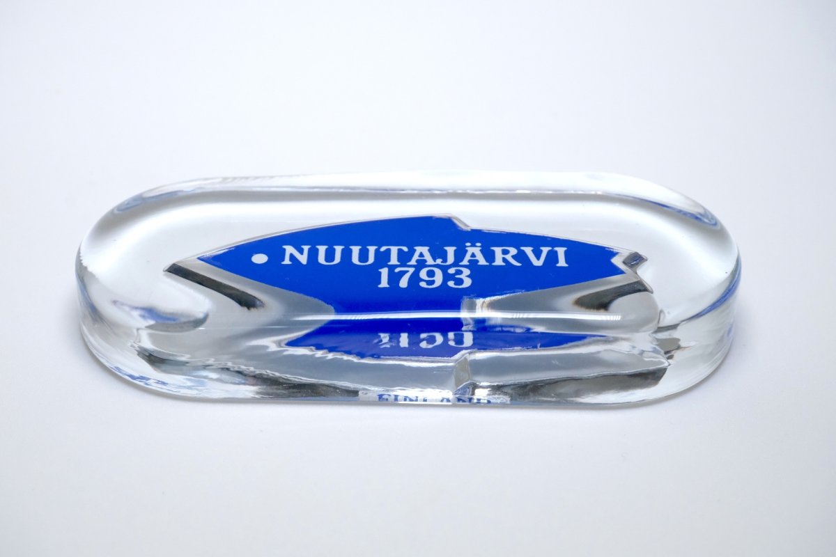 画像5: ビンテージ北欧雑貨/Nuutajarvi/ヌータヤルヴィ/ブランドロゴ/ブランドサイン/アドバタイジメント/ブルー (5)