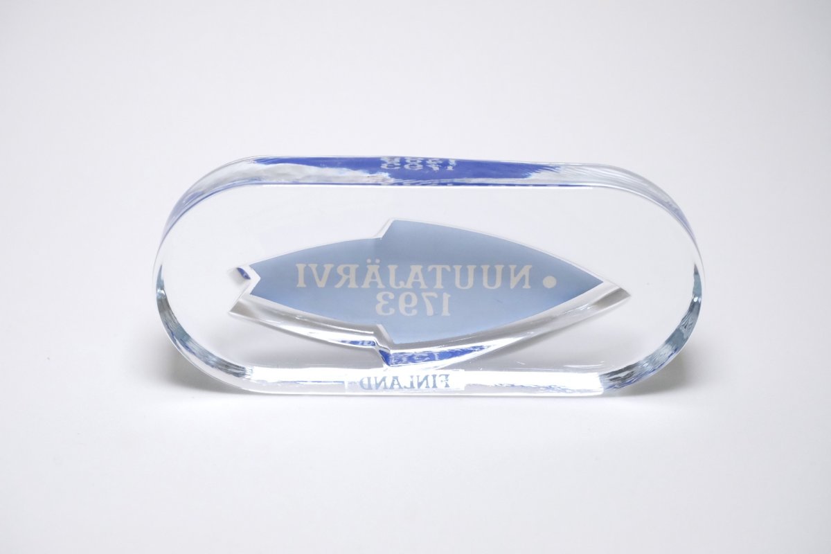 画像6: ビンテージ北欧雑貨/Nuutajarvi/ヌータヤルヴィ/ブランドロゴ/ブランドサイン/アドバタイジメント/ブルー (6)