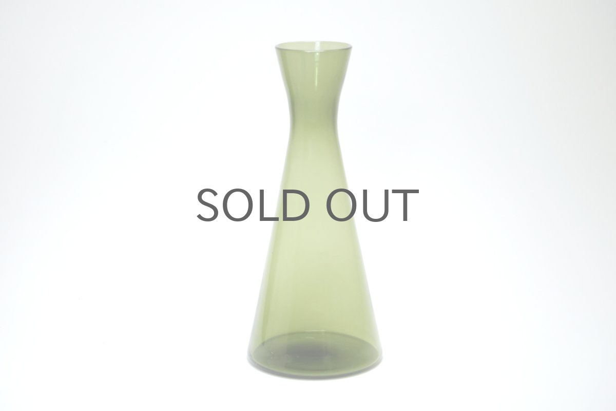 画像1: ビンテージ北欧雑貨/Kaj Franck/カイ・フランク/ベース/デキャンタ/1541/20cm/オリーブグリーン (1)