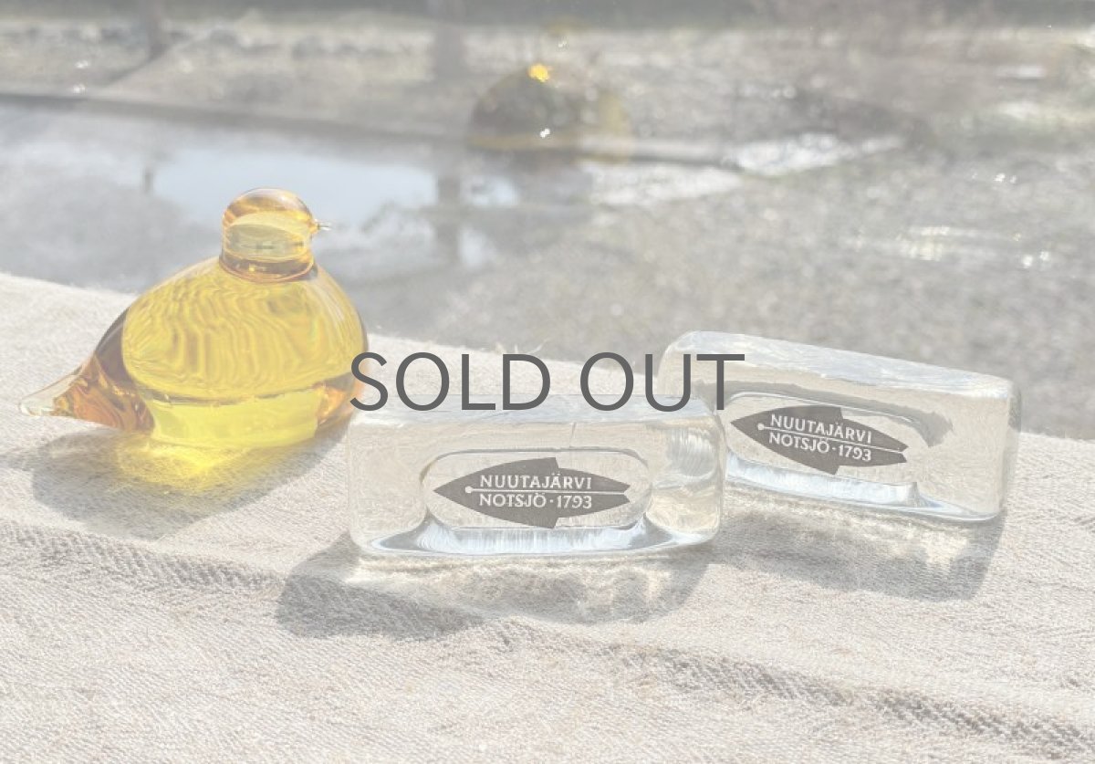 画像10: ビンテージ北欧雑貨/Nuutajarvi/ヌータヤルヴィ/ブランドロゴ/ブランドサイン/Sサイズ/ブラックロゴ/No.1 (10)