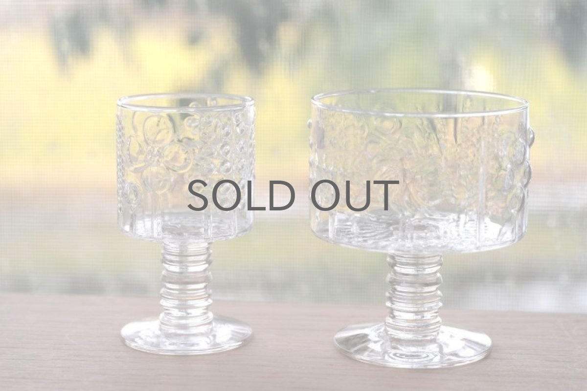 画像5: 北欧ビンテージガラス/Oiva Toikka/オイバトイッカ/Flora/フローラ/ヌータヤルヴィ/ショットグラス/脚付き/クリア (5)