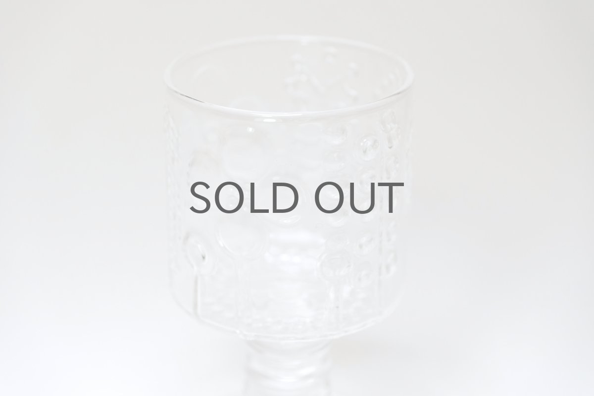 画像2: 北欧ビンテージガラス/Oiva Toikka/オイバトイッカ/Flora/フローラ/ヌータヤルヴィ/ショットグラス/脚付き/クリア (2)