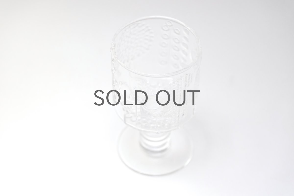 画像4: 北欧ビンテージガラス/Oiva Toikka/オイバトイッカ/Flora/フローラ/ヌータヤルヴィ/ショットグラス/脚付き/クリア (4)