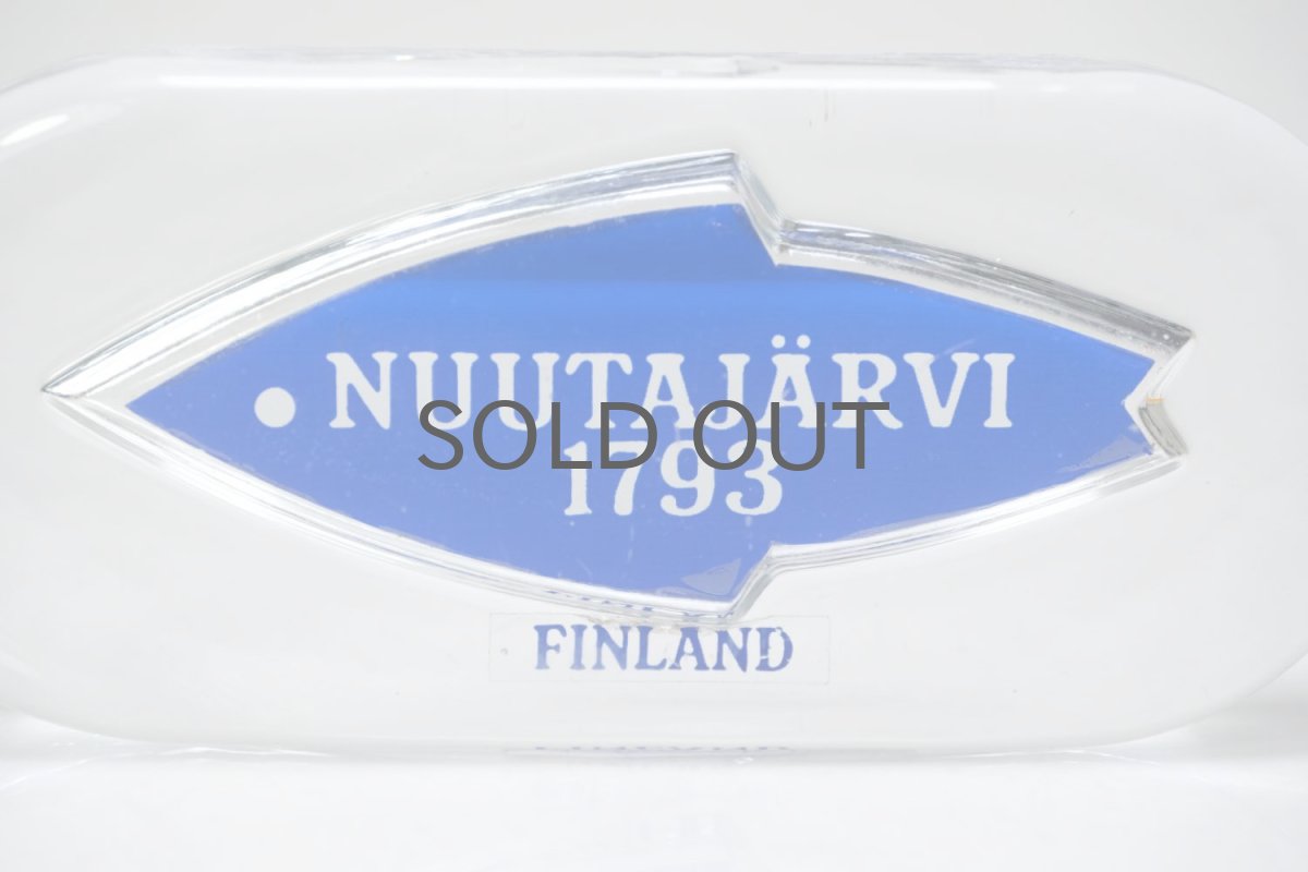 画像2: ビンテージ北欧雑貨/Nuutajarvi/ヌータヤルヴィ/ブランドロゴ/ブランドサイン/ブルー (2)