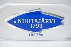 画像2: ビンテージ北欧雑貨/Nuutajarvi/ヌータヤルヴィ/ブランドロゴ/ブランドサイン/ブルー (2)