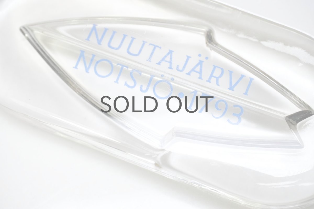 画像4: ビンテージ北欧雑貨/Nuutajarvi/ヌータヤルヴィ/ブランドロゴ/ブランドサイン/クリア (4)