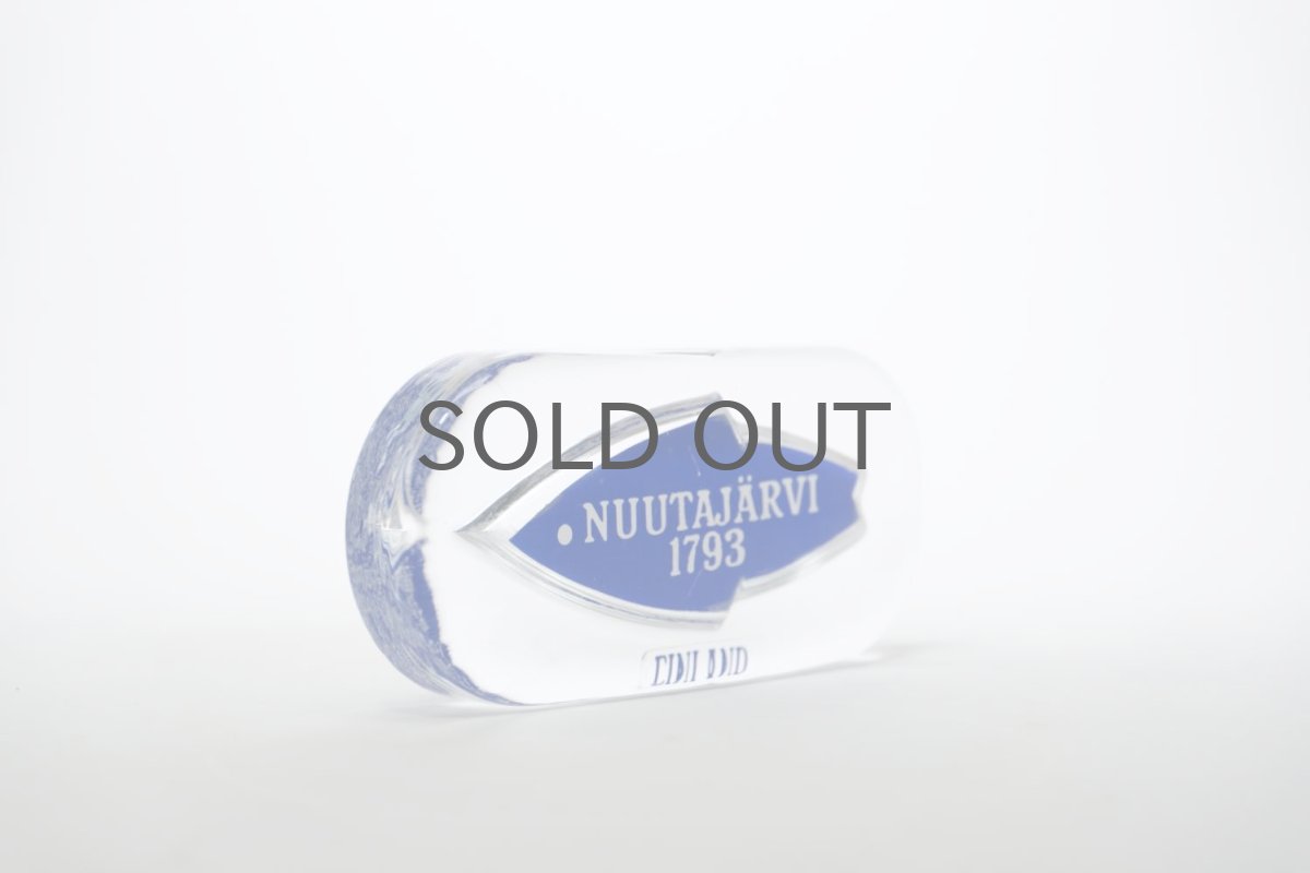 画像4: ビンテージ北欧雑貨/Nuutajarvi/ヌータヤルヴィ/ブランドロゴ/ブランドサイン/ブルー (4)