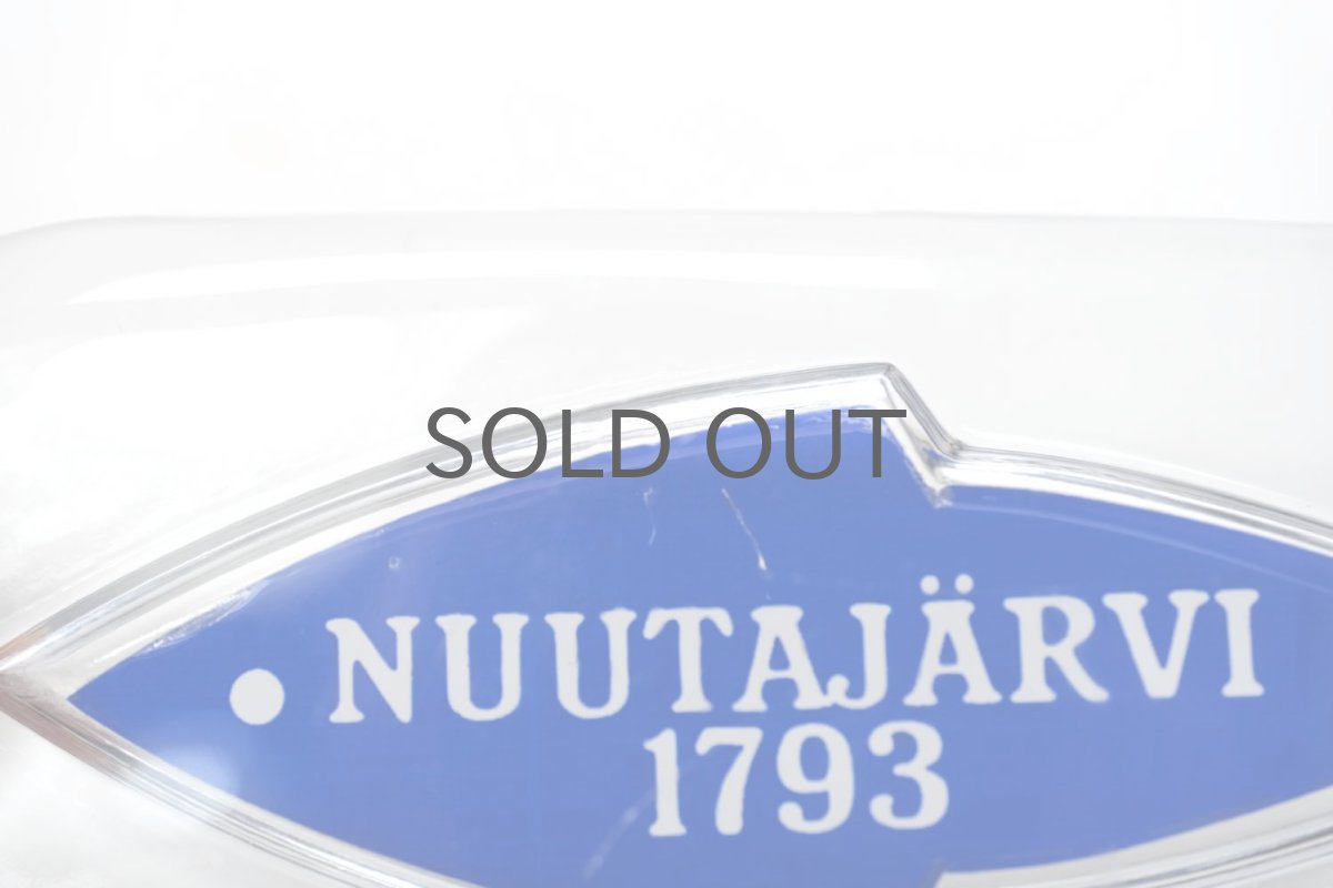 画像3: ビンテージ北欧雑貨/Nuutajarvi/ヌータヤルヴィ/ブランドロゴ/ブランドサイン/ブルー (3)