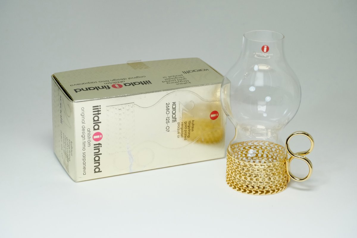 画像6: iittala/イッタラ/24Karaatti/24キャラット/ゴールドホルダー&クリアガラス/TSAIKKA/ツァイッカ/ランタン/キャンドルホルダー/Sサイズ/箱付き (6)