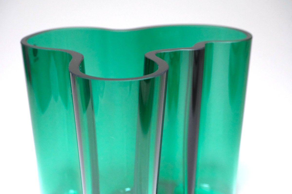 画像7: iittala/イッタラ/ALVAR AALTO/Savoy vas/アルヴァ・アアルトコレクション ベース/H12cm/廃盤色エメラルド (7)